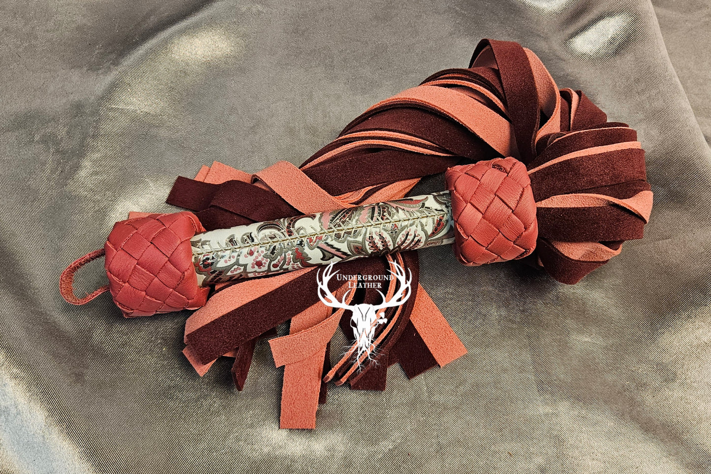 Pink Ornamental floral Suede Flogger